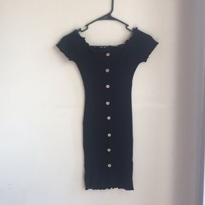 Derek heart black button dress